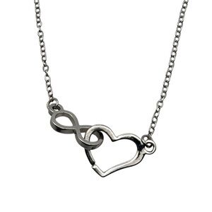 Sterling Silver Infinity Heart Pendant Necklace NEW Jewlr Brand Valentines Gifts
